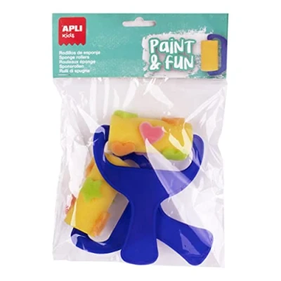 Image de Apli kids 18715 2 Rouleaux de Peinture en éponge pour enfants formes : Cœur et étoile mousse Assortiment