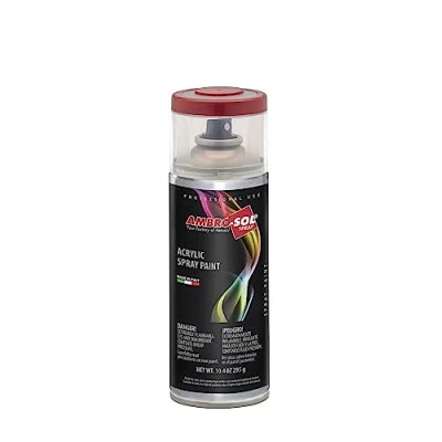 Image de Ambro Sol V4003003 Vernis Peinture Acrylique Multi Usage, Brillante pour Intérieur et Extérieur, Adapté a Tous Type de Matériau, Aérosol En Fer Blanc Recyclable 400 ml, Rouge Rubis