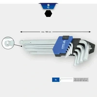 Image de KS TOOLS BT045009 Ensemble de tournevis coudés 9
