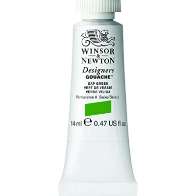 Image de Winsor &amp; Newton Designers Gouache Peinture pour le Dessin, L&#039;illustration, Design Aquarelle Opaque, Tube De 14ml, Couleur Vert Vessie