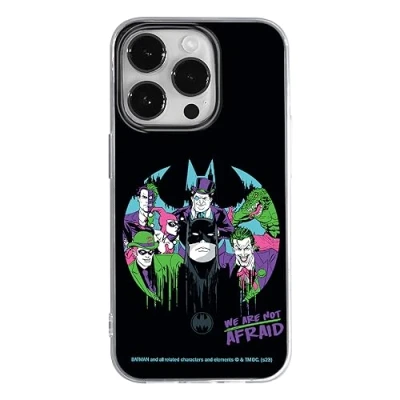 Image de ERT GROUP Coque de téléphone Portable pour Iphone 14 Pro Original et sous Licence Officielle DC Motif Batman 100 Parfaitement adapté à la Forme du Portable, en TPU