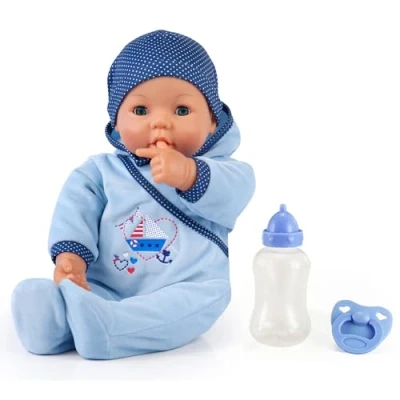 Image de Bayer Design, Hello 94683AA Poupon Bébé interactif, Poupée Garçon avec fonctions et Accessoires, 46cm