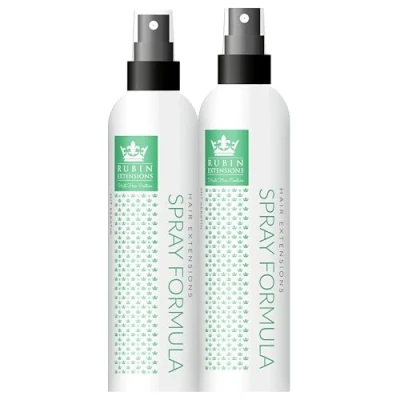 Image de Rubin extensions Lot de 2 sprays d&#039;entretien pour cheveux Formulé avec la kératine cheveux, perruques et postiches x 200 ml