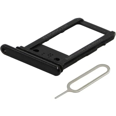 Image de MMOBIEL Support de Carte Double Sim Fente Compatible avec Google Pixel 3a G020A G020E Comprend Un Joint en Caoutchouc et Une Broche Noir