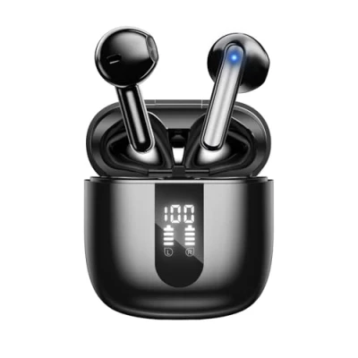 Image de JBES Ecouteurs Bluetooth sans Fil, Écouteurs Fil 5.4, 6 Micro ENC Anti Bruit, Basses Puissantes, 60H de Lecture, étanchéité IP5, Oreillette pour iphone Android