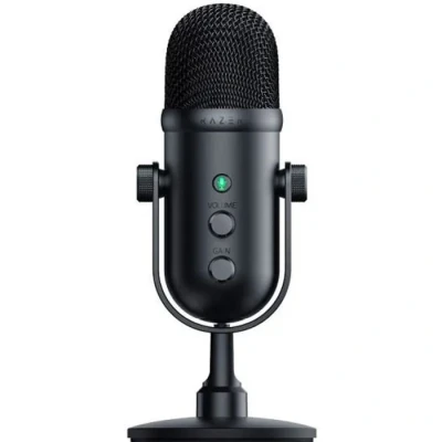 Image de Razer Seiren V2 Pro Microphone USB Professionnel pour Streamers (Microphone Dynamique 30 mm, Filtre Passe Haut, limiteur de Gain, Monitoring du Microphone) Noir