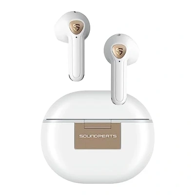 Image de SoundPEATS Air3 Deluxe HS Écouteurs Bluetooth sans Fil Hi Res Audio Semi Intra Auriculaires Codec LDAC, Oreillettes 5.2 Appel Clair ENC, Contrôle APP, 20 Heures d&#039;écoute Blanc