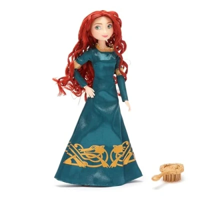 Image de Disney Store Official Poupée Classique Merida, Rebelle (Pixar), 29 cm/11&quot;, Princesse entièrement articulée avec Tenue Royale et Mini Brosse à Cheveux, partir de 3 Ans