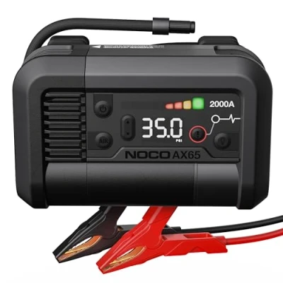 Image de NOCO Boost Air AX65 : Booster de Batterie 2000A avec compresseur d’air 22A 100 PSI pour Moteurs Essence Jusqu’à 8,0 L et Diesel 6,0 Gonfle Les pneus 0 à 40 en Seulement 2 Minutes