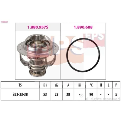 Image de EPS 1.880.957 Thermostat d&#039;eau 90 53 Made in Italy OE Equivalent avec joint d&#039;étanchéite sans boîtier VOLKSWAGEN: Beetle 3/5 portes, Jetta 4