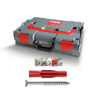 Image de TOX L BOXX Mallette d&#039;assortiment Allround Tri, Efficace, Robuste, Résistante aux Charges &amp; Empilable Tri chevilles à usage Général avec vis Correspondantes, 1 pièce, 094901604