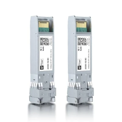 Image de 2 Pack, transceiver 10GBASE SR SFP+, SFP+ vers LC, Module multimode 10G Compatible avec Cisco SFP SR, MA 10GB Ubiquiti UniFi UF MM 10G, Mikrotik S+85DLC03D, Netgear AXM761...