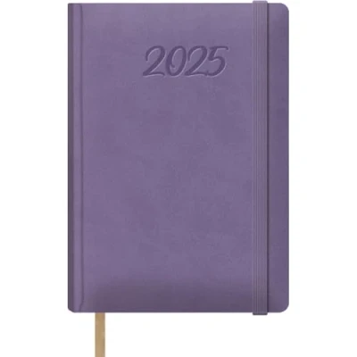 Image de Dohe Samba Agenda 2025 journalier format A5 (15 x 21 cm), 12 mois de janvier à décembre, couverture rigide en similicuir, planificateur espagnol, fournitures bureau Violet