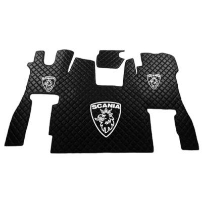 Image de KRAM TRUCK KRAMTRUCK tapis de sol en caoutchouc Compatible avec Scania S à partir 2017 voiture Convient aux Siège passager fixe (noir)