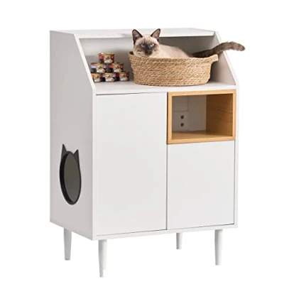 Image de soges Armoire de Rangement pour Salon Table Console Maison Toilette Cacher Enclos Litière Chat Meuble Caché
