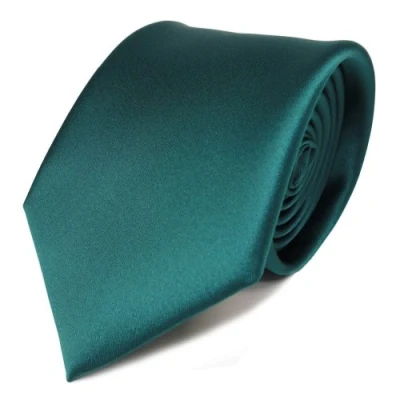 Image de TigerTie Designer cravate en vert foncé unicolor satin brillant Tie