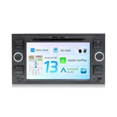 Image de JOYX Android 10 Autoradio Pour Ford C Max/Focus/Galaxy/S Max/Transit/Mondeo 4G+64G Built in DSP/Carplay/Android Auto Caméra MIC GRATUITES Soutien BT Dab Volant WLAN 4G 360 Cam Fast boot 2 Din