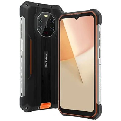 Image de Blackview 5G Smartphone Incassable BL8800, 50MP Caméra Quadruple, 20MP IR Vision Nocturne, Dimensity 700 8Go+128Go, 6.58&#039;&#039; FHD+, 8380mAh 33W Charge Rapide, IP68 Robuste Téléphone Débloqué NFC Orange