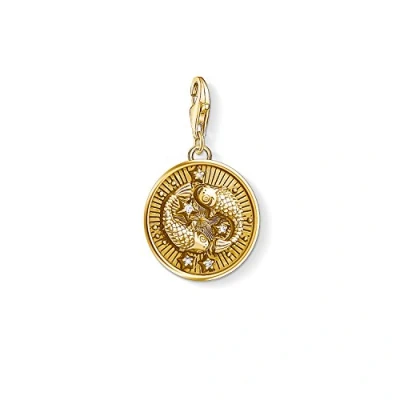 Image de Thomas Sabo Femmes Hommes Charm Pendentif Signe Zodiacal Poisson Club Argent Sterling 925 plaqué or jaune 18 carats 1651 414 39