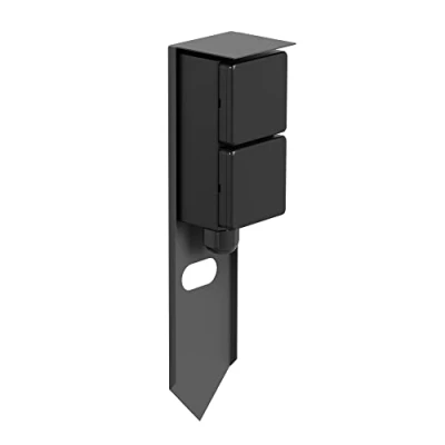 Image de ledscom.de Colonne de Prises Courant Jardin PIWI avec Piquet Terre pour l&#039;extérieur, IP44, 2X, Acier Inoxydable, Anthracite, carré, 30 cm, Prise extérieure, Jardin,
