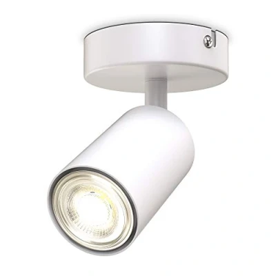 Image de B.K.Licht I spot plafond pivotant orientable GU10 blanc mat livré sans ampoule