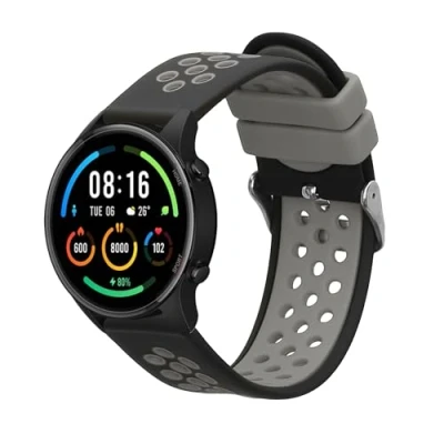 Image de kwmobile Bracelet compatible avec Xiaomi Mi Watch Color Sport / S1 Active de rechange pour fitness tracker en TPU noir gris