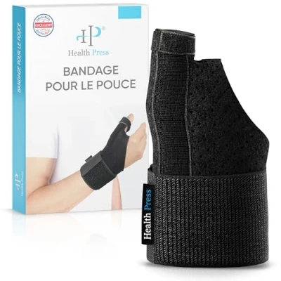 Image de Health Press® Attelle de pouce respirante Protège universel droite/gauche Bandage pour articulation métacarpienne Repose Orthèse certifiée médicale