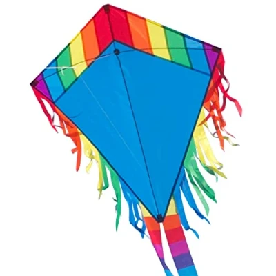 Image de CIM Cerf Volant Maya Eddy Blue monofil pour Enfants à partir de 3 Ans 65x74cm Ligne 80m et 2 queues 250cm Inclus