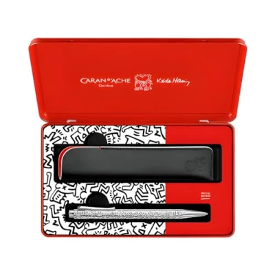 Image de Caran d&#039;Ache Ensemble stylo à bille ECRIDOR KEITH HARING et étui en cuir Édition spéciale