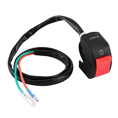 Image de Qiilu moto Bouton poussoir, Interrupteur marche / arrêt du phare LED de montage sur guidon 7/8 pouces pour (Jaune)