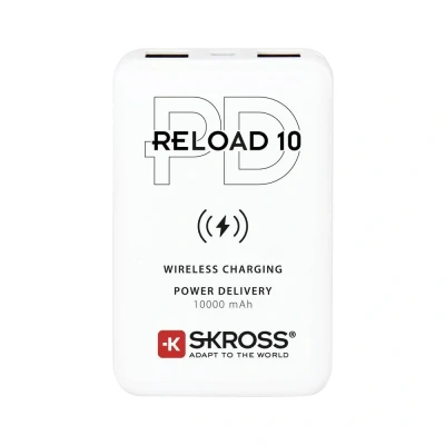 Image de Skross Reload 10 PD, Qi Powerbank (batterie supplémentaire) 10000 mAh Li Ion blanc Affichage du statut