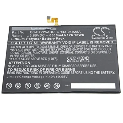 Image de vhbw Batterie Compatible avec Samsung SM T720, T725, P610, P615C, P615N, T860, T865 Tablette Pad (6800mAh, 3,85V, Li polymère)