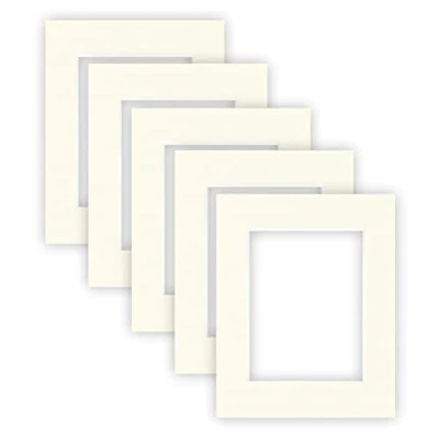 Image de nielsen Conservation Passepartout carton 1,5 mm set de 5 pièces format extérieur 24x30 cm pour d&#039;image 15x20 blanc crème surface structurée