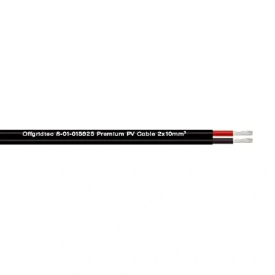 Image de Offgridtec 2 x 10 mm² PV1 F Câble solaire à deux fils Noir m