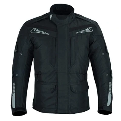 Image de Jet Blouson Veste Moto Homme Multi Fonctionnel Poches Homologué Protecteurs Réfléchissant Textile Toutes les Saisons PANTHER (XL, Noir)