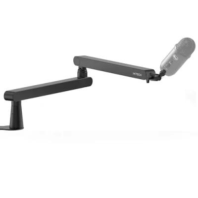 Image de IXTECH Bras de micro avec support bureau, rotatif à 360, réglable et pliable, montage ciseaux pour podcast, jeux vidéo, radio audio studio, robuste universel (LIZARD)