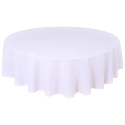 Image de Home Direct Nappe de qualité Lourde, Facile d&#039;entretien, Ronde 180 cm Uni Blanc