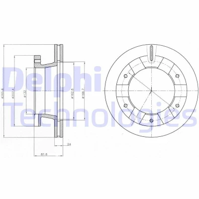 Image de DELPHI BG4285 Disque de frein 266 24 6 ventilé huilé non traité sans roulement roue, bague ABS MITSUBISHI: Canter 7.Generation