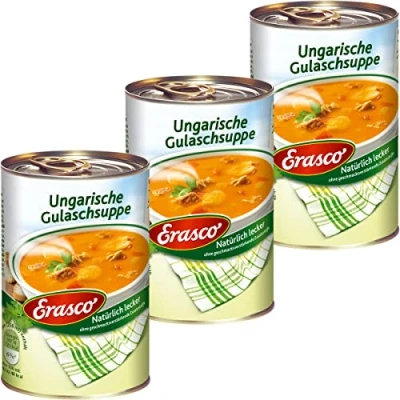 Image de Erasco Lot de 3 soupes à goulasch hongroises fines avec viande douce 390 ml