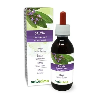 Image de Sauge (Salvia officinalis) feuilles Teinture Mère sans alcool Naturalma Extrait liquide gouttes 120 ml Complément alimentaire Végétalien ou végan