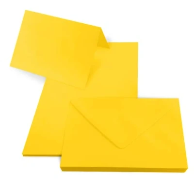Image de Netuno 25 cartes vierges avec enveloppes B6 jaunes + Rainbow set de pliables et décoratives colorées pour invitations vouex anniversaire