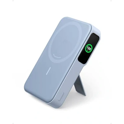 Image de Anker MagGo Power Bank (10,000mAh, 15W Compatible avec MagSafe) certifié Qi2 Affichage Intelligent et Pliable, pour iPhone(câble USB C Inclus)