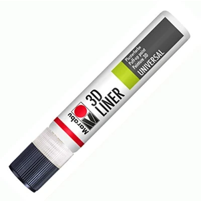 Image de Marabu Peinture à Relief 3D Liner, Blanc 3D, 25 ML