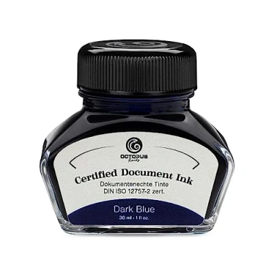Image de Octopus Fluids Document Ink Dark Blue Encre indélébile certifiée DIN ISO 12757 2 Bleu foncé 30 ml