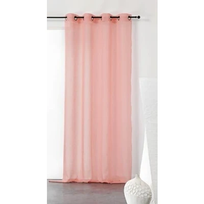 Image de LINDER Voilage uni et tamisant en Poly/Lin Polyester Rose Pale 240 x 150
