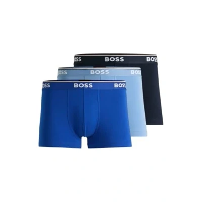Image de BOSS Hommes Trunk 3P Power Lot de Trois Boxers Courts en Coton Stretch avec Taille logotée