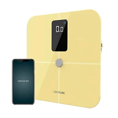 Image de Cecotec Pèse Personne intelligent Surface Precision 10400 Smart Healthy Vision Yellow. Mesure de la bio impédance, Grand écran, Jusqu’à 15 paramètres différents