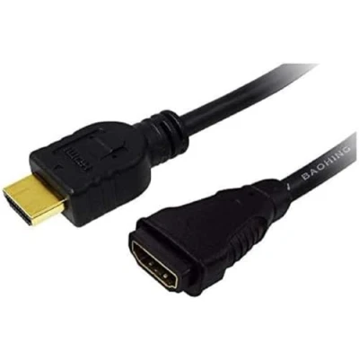 Image de Câble HDMI de rallonge LogiLink 5m Noir High Speed avec Ethernet Contacts dorés
