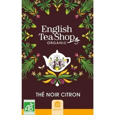 Image de English Tea Shop thé noir citron Bio Boite de 20 sachets au