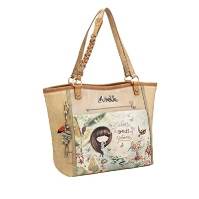 Image de Anekke sac pour femme Grand à bandoulière en similicuir avec 2 poignées Fermeture éclair Amazonia Taille Unique
